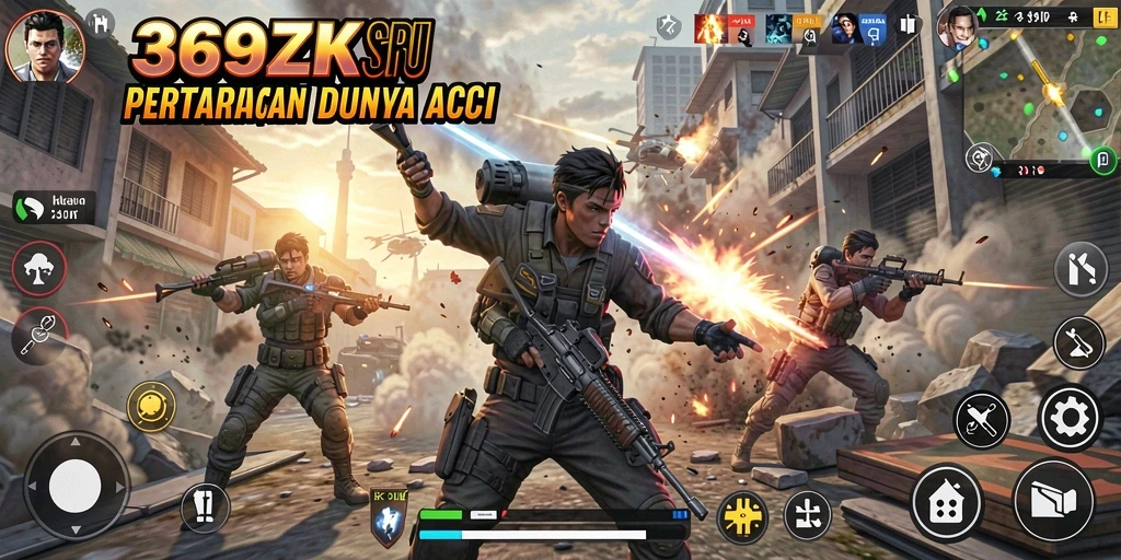 Tampilan gameplay seru dalam 369ZK dengan aksi yang intens.