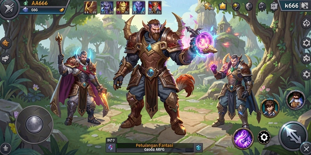 Tangkapan layar utama dari gameplay ARPG yang menegangkan.