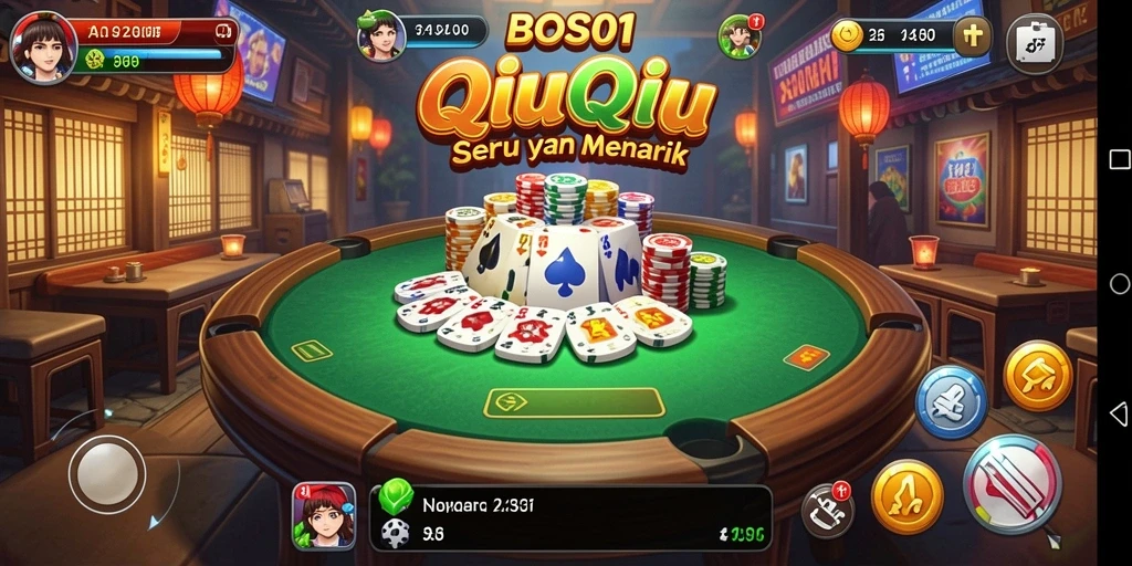 Tangkapan layar menampilkan gameplay seru dalam permainan QiuQiu.