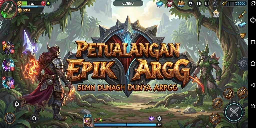 Tangkapan layar utama C7890 menampilkan pertarungan seru dalam dunia ARPG.