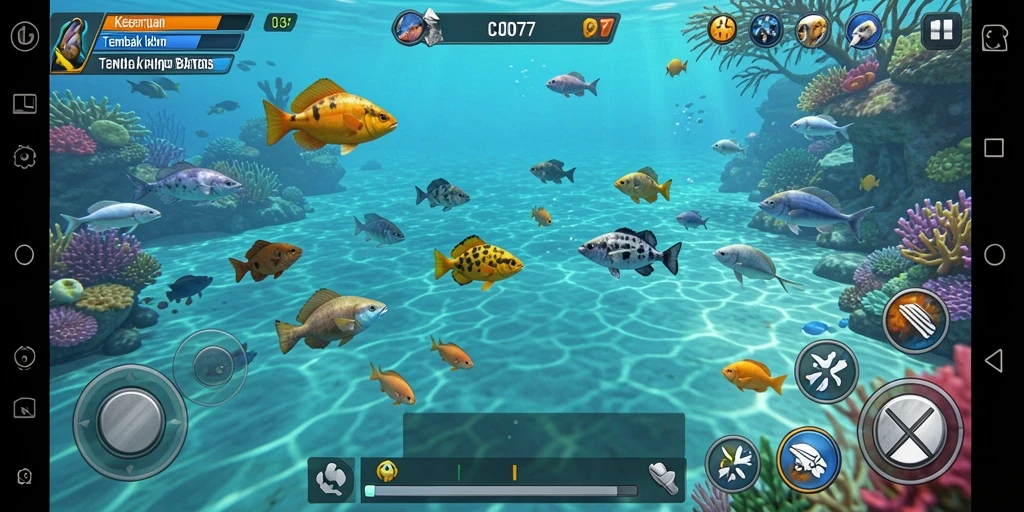 Tampilan gameplay COO77 yang penuh aksi tembak ikan.