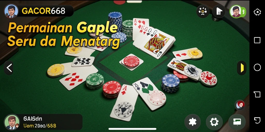 Tampilan gameplay seru GACOR668 dalam permainan Gaple.
