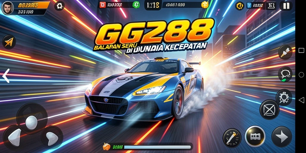 Tangkapan layar gameplay GG288 menampilkan aksi balapan yang mendebarkan.