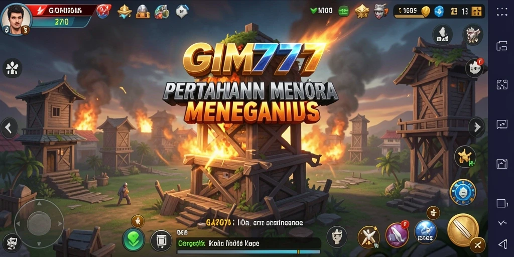 Tangkapan layar GIM777 menunjukkan pertempuran mendebarkan dalam permainan Tower Defense.
