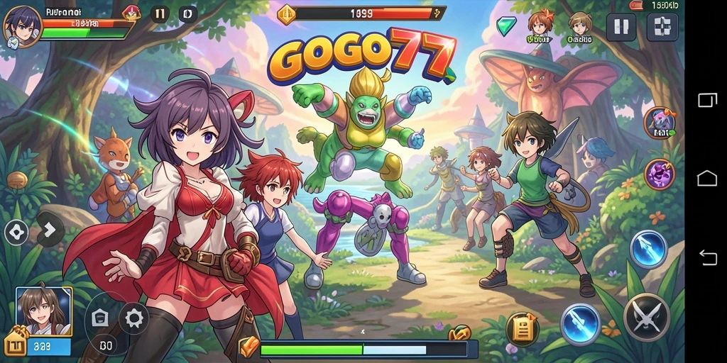 Tampilan gameplay seru dari GOGO77 dengan karakter anime favorit.