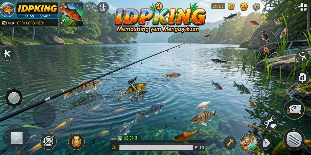 Gameplay menarik IDPKING dengan pengalaman memancing yang realistis.
