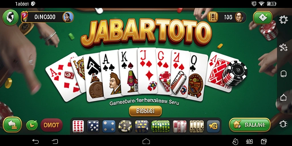 Screenshot gameplay JABARTOTO yang menampilkan suasana permainan domino yang seru.