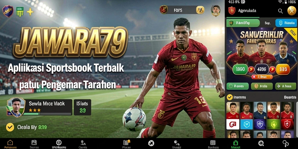 Tampilan layar utama JAWARA79 dengan berbagai opsi taruhan olahraga.