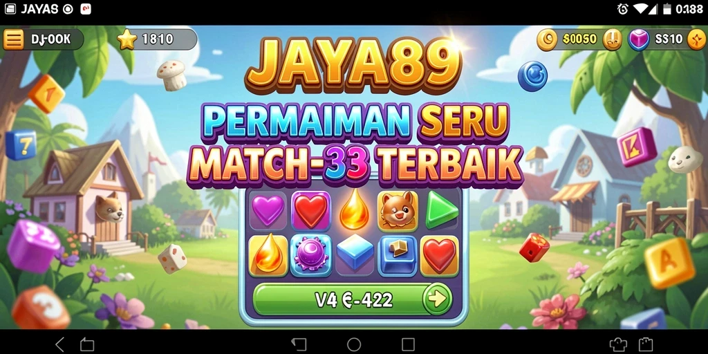 Screenshot gameplay JAYA89 yang menunjukkan aksi mencocokkan buah-buahan.