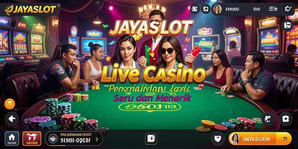 Screenshot gameplay Live Casino di JAYASLOT dengan dealer langsung.