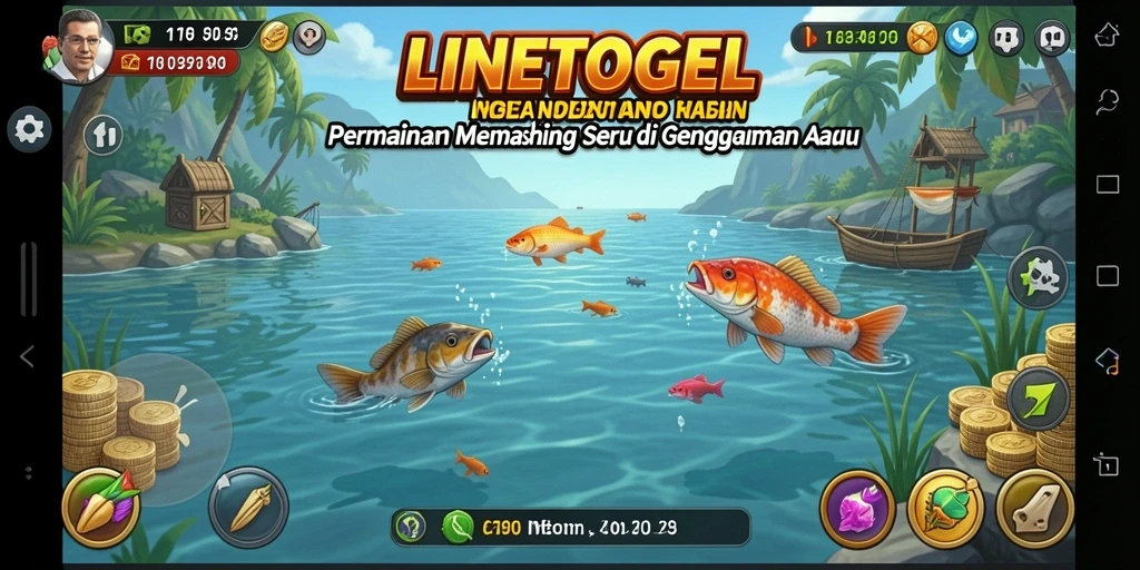 Screenshot gameplay LINETOGEL yang menampilkan pengalaman memancing yang mendebarkan.