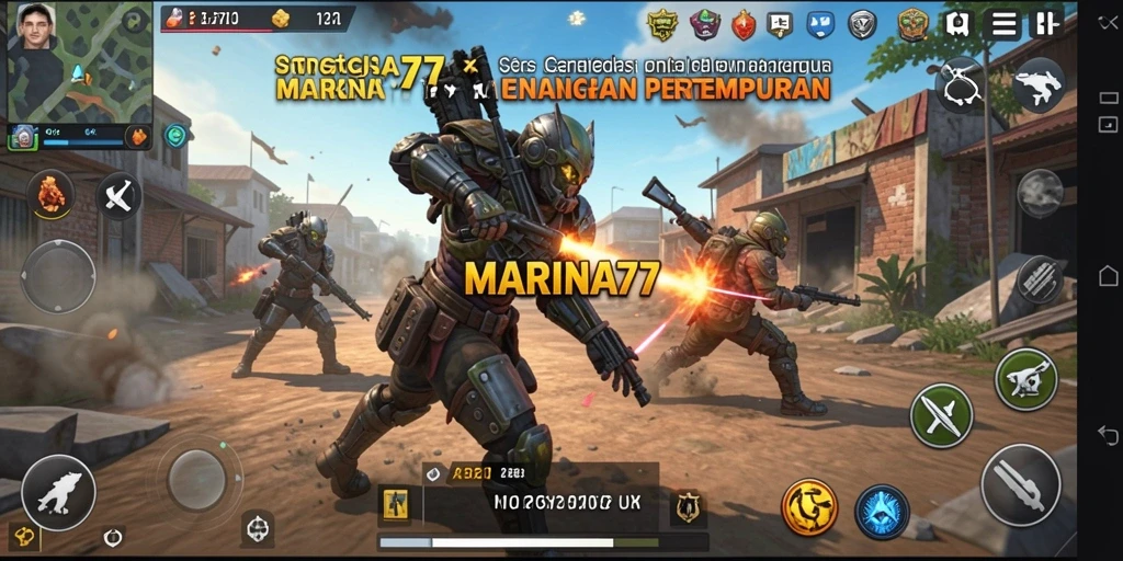 Screenshot gameplay MARINA77 yang menampilkan pertempuran strategi yang intens.