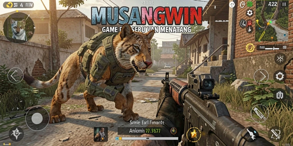 Screenshot gameplay <strong>MUSANGWIN</strong> menampilkan aksi tembak-menembak yang mendebarkan.