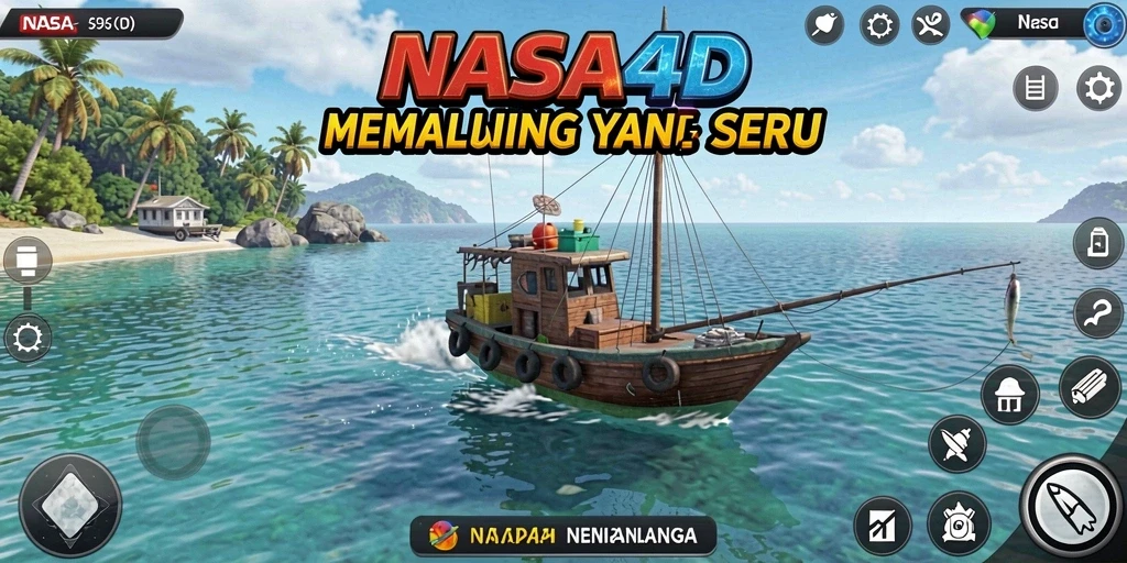Screenshot gameplay <strong>NASA4D</strong> yang menampilkan suasana memancing yang seru.