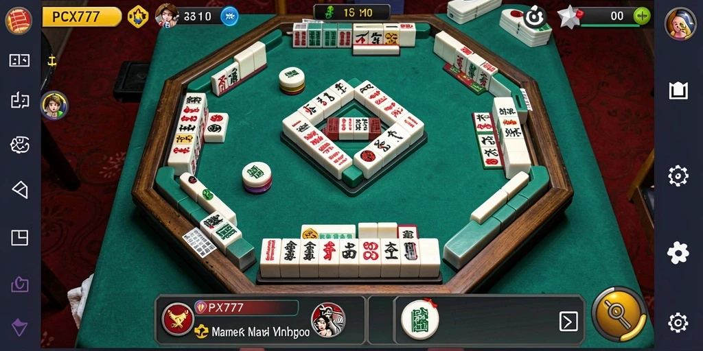 Tampilan gameplay seru dalam aplikasi Mahjong PCX777.