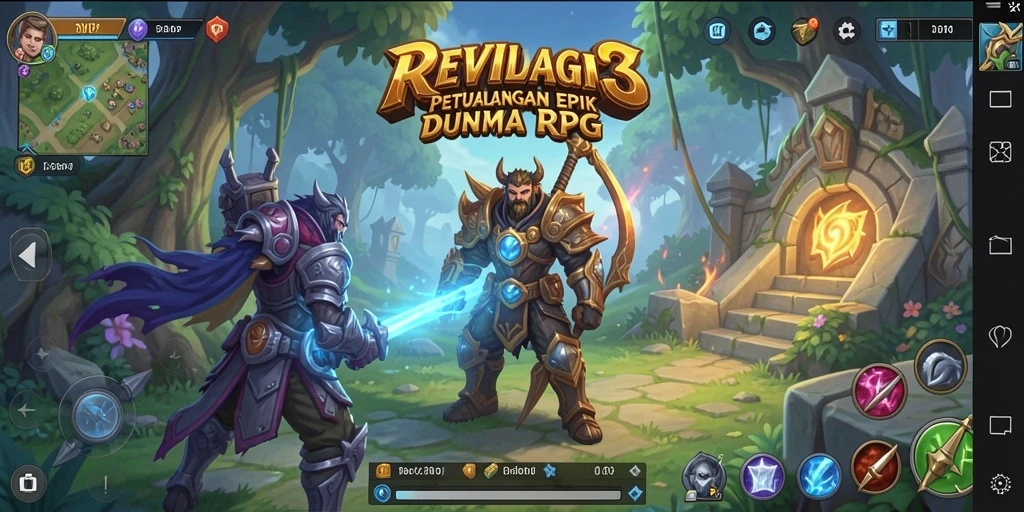 Screenshot menunjukkan pertarungan seru dalam RPG RVIP3.