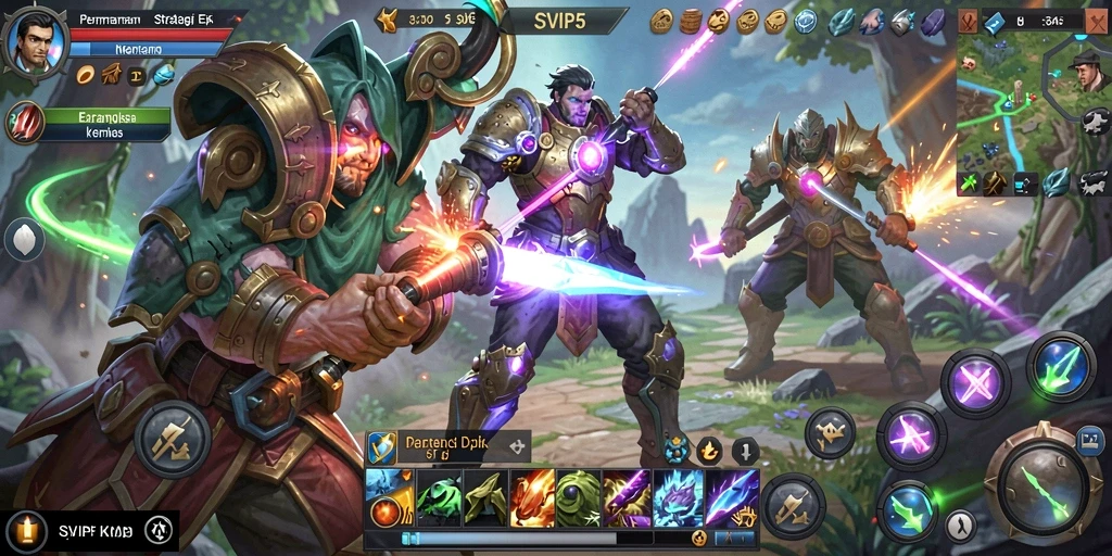 Tampilan gameplay strategis yang memukau dan penuh aksi.