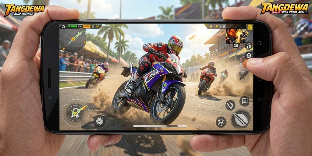 Gameplay seru balap motor di TANGANDEWA