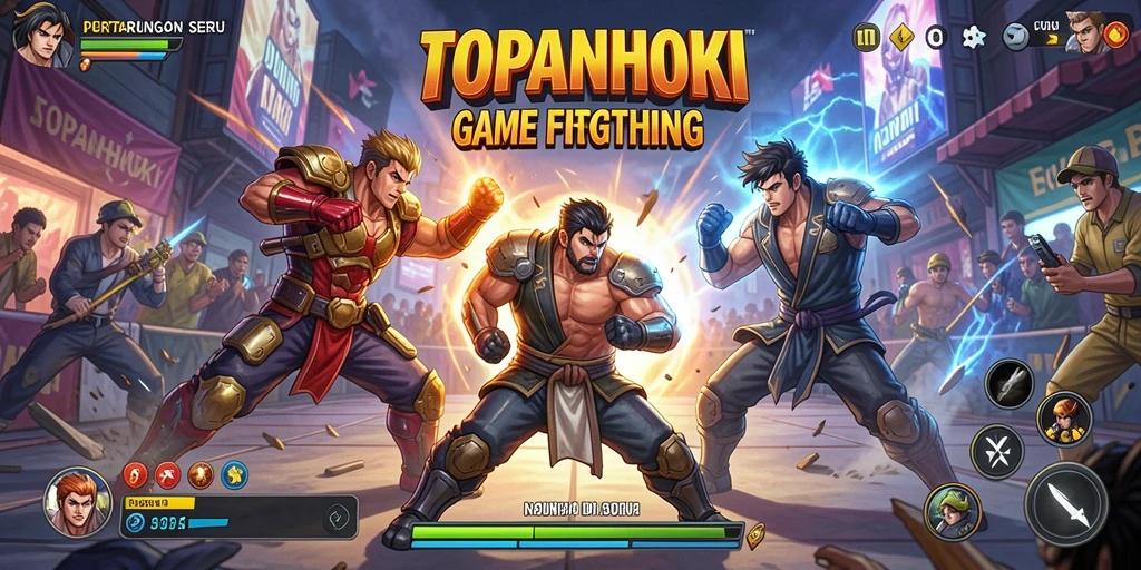 Screenshot gameplay <strong>TOPANHOKI</strong> menampilkan aksi pertarungan yang mendebarkan.