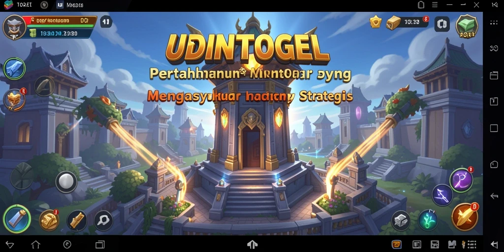 Tangkapan layar gameplay UDINTOGEL menunjukkan aksi seru Tower Defense.
