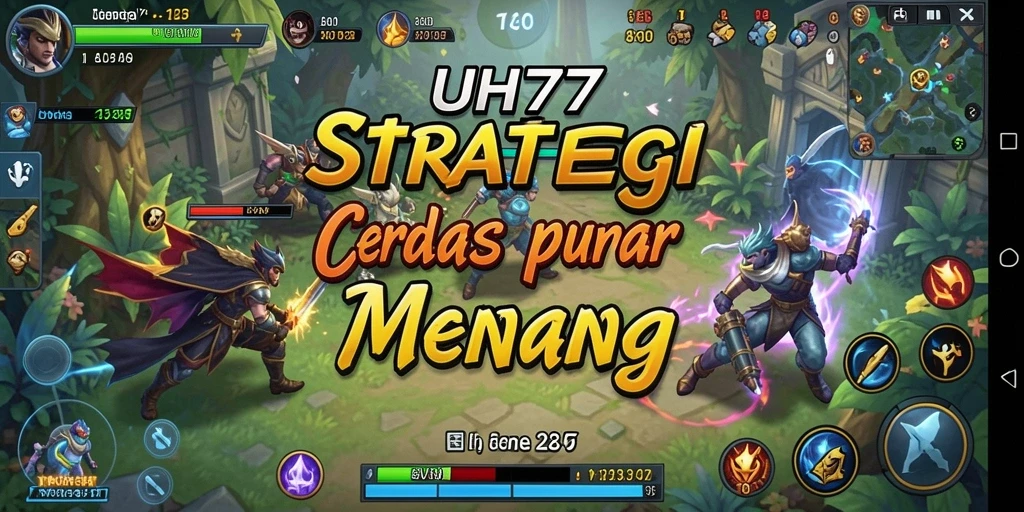 Screenshot UH77 menampilkan pertempuran strategi yang intens.