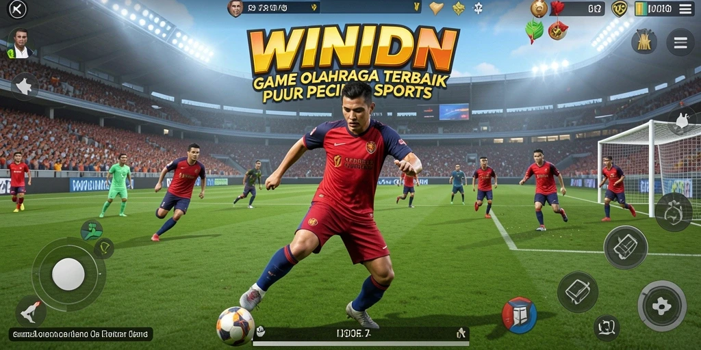Tampilan gameplay seru dalam WINIDN dengan interaksi olahraga.