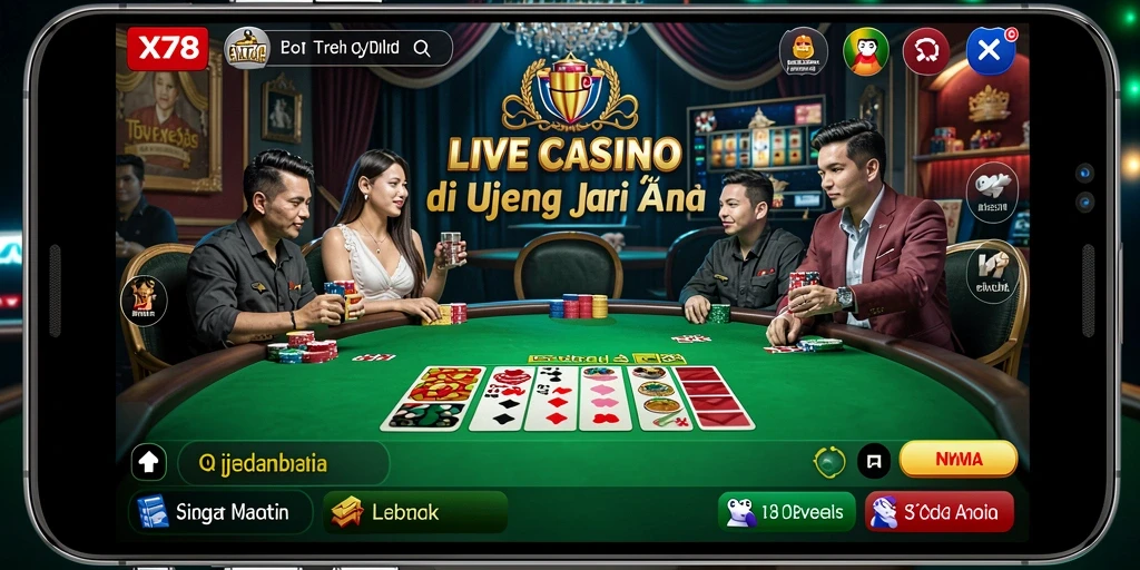 Tampilan gameplay Live Casino yang mendebarkan di X78.